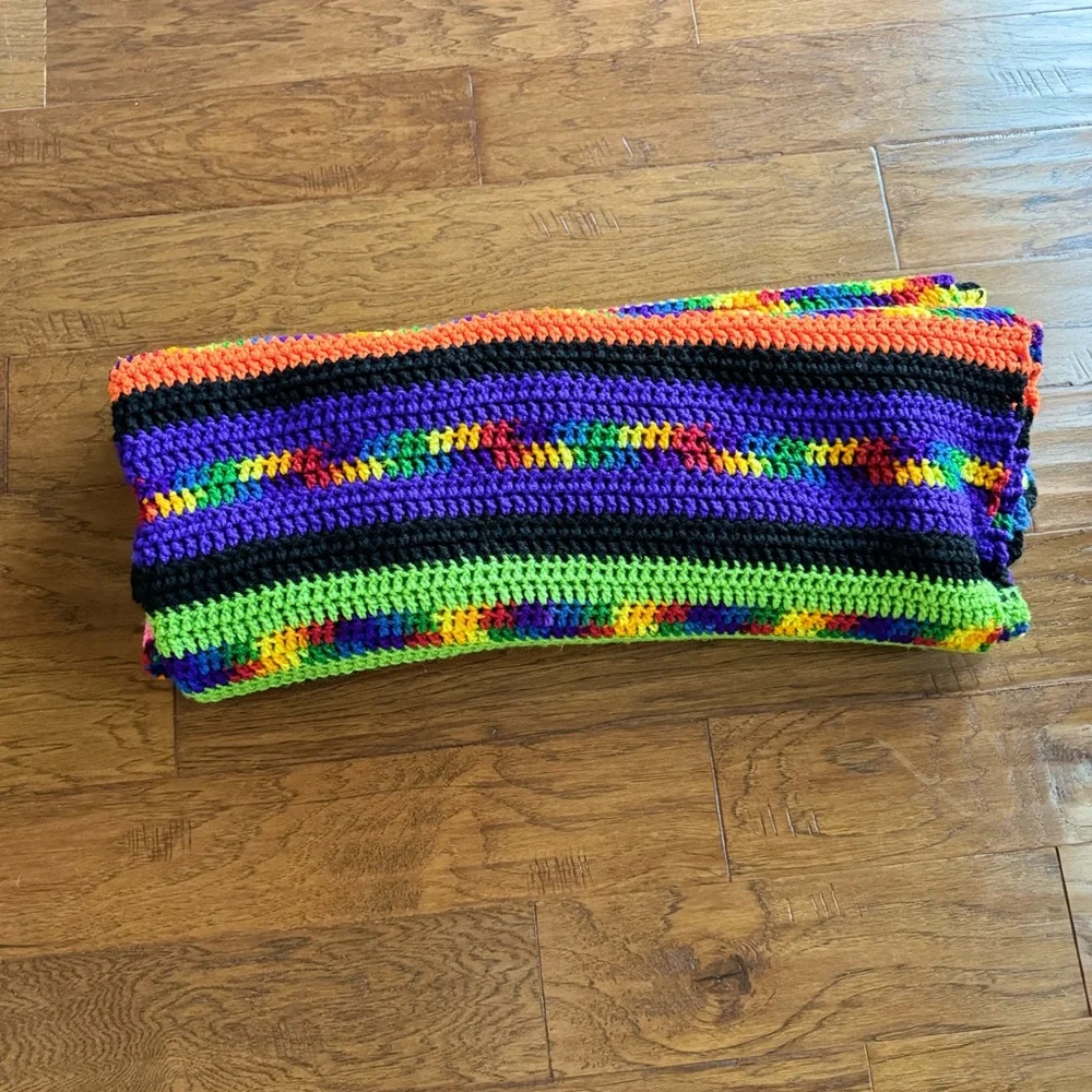 Handmade Rainbow Crochet‎ Throw